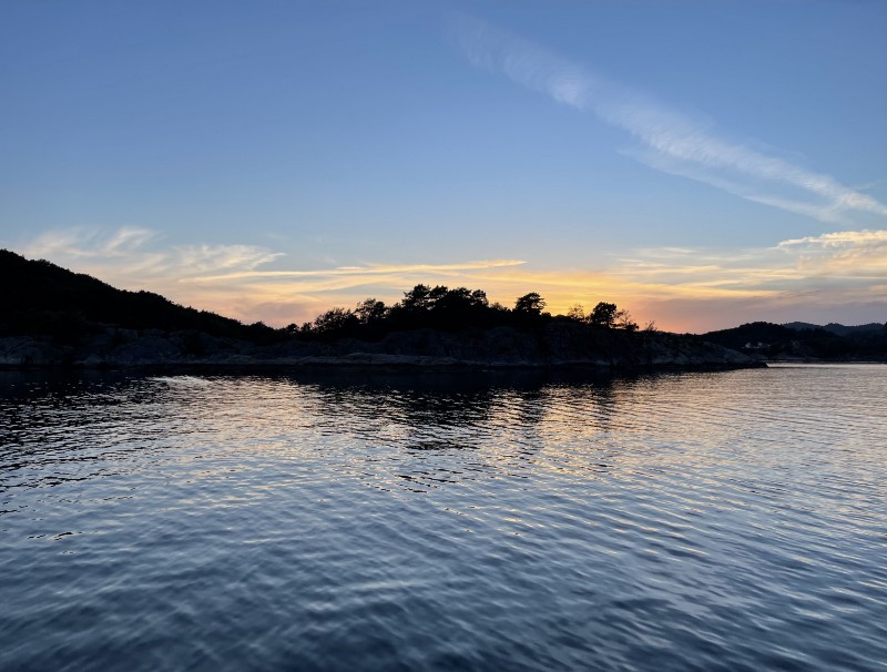 Sundown from the boat — Photo courtesy of author