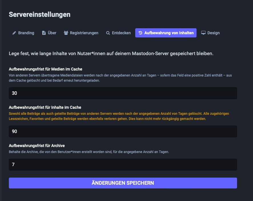 Mastodon’s retention policies